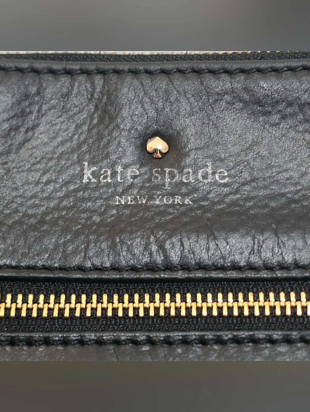 Kate Spade New York Black Pebbled Leather Crossbody‎ Bag Gold Hardware